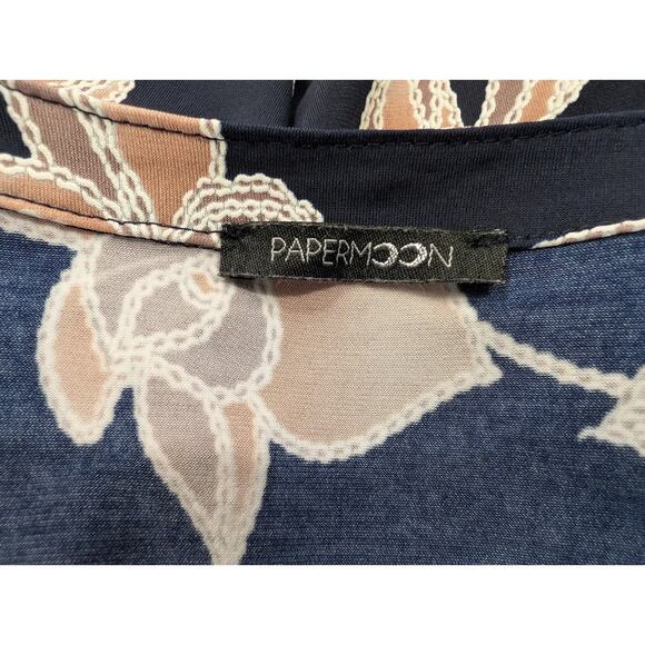 Papermoon Top Stitch Fix Blue Floral Clementa Textured Knit Women's Size 1X - Picture 5 of 6